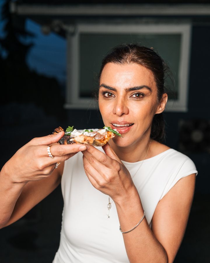 Guest enjoying a slice