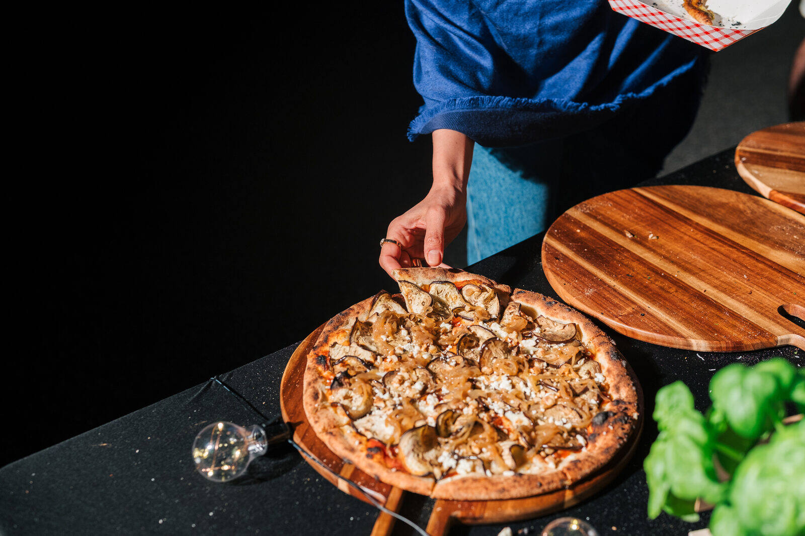 Mobile pizza catering setup at an outdoor event in Vancouver