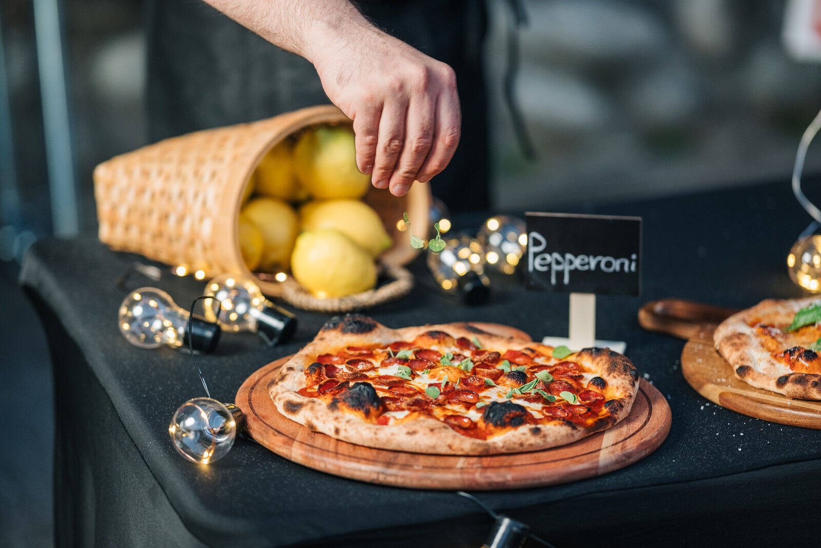 table one. pizza catering experience at a private outdoor event in Metro Vancouver
