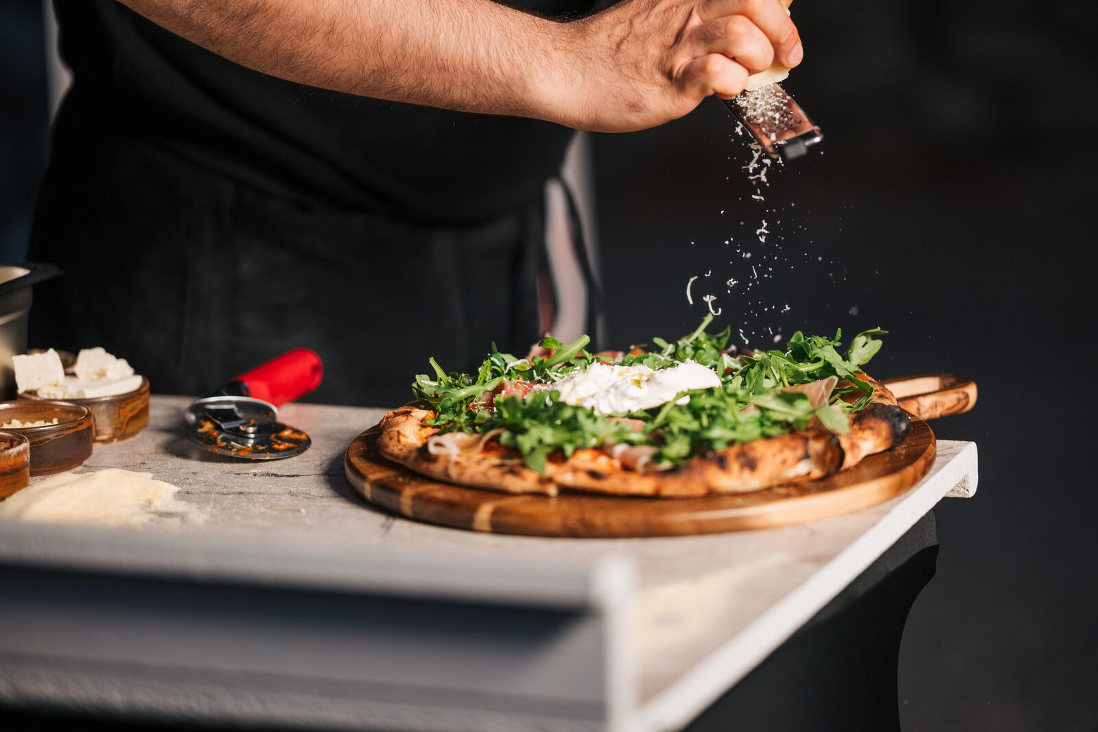 Mobile pizza catering in action at a private event in Metro Vancouver